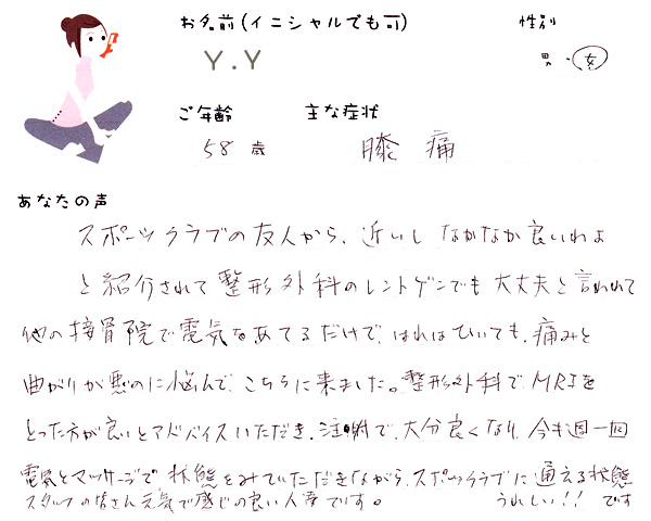 Y.Yさん 58歳 女性