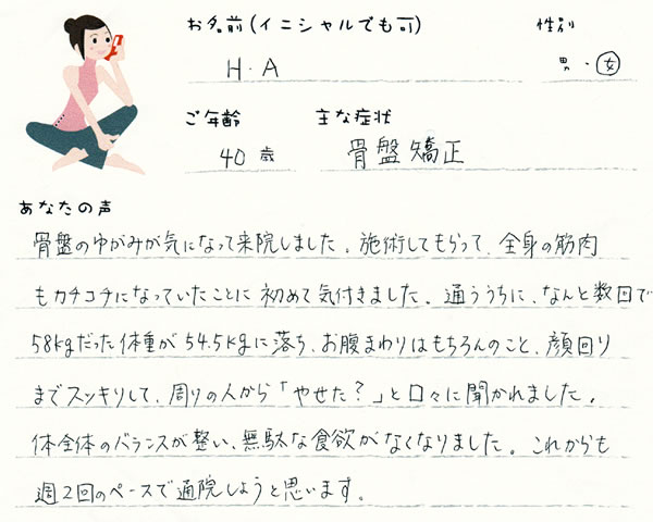 H.Aさん 40歳 女性